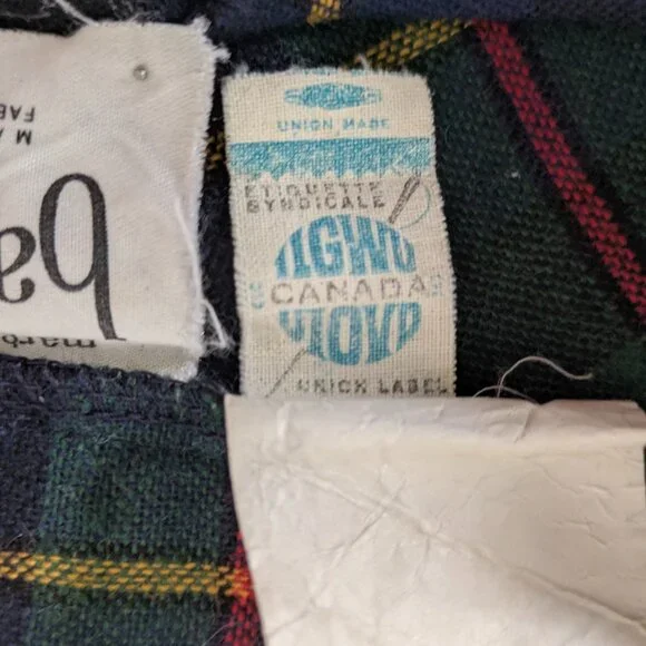 87 Vintage High waisted stripe skirt wool and polyester - Picture 9 of 11